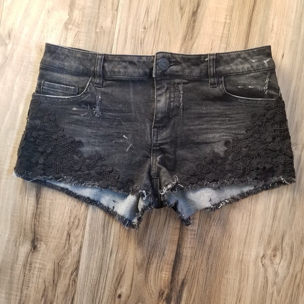 black floral shorts